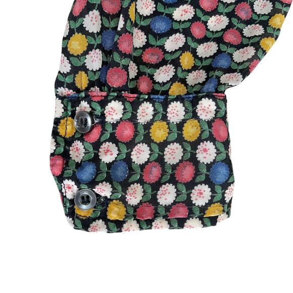 Vintage 1970’s Dagger Collar Floral Print Blouse Shirt S/M - Picture 6 of 10